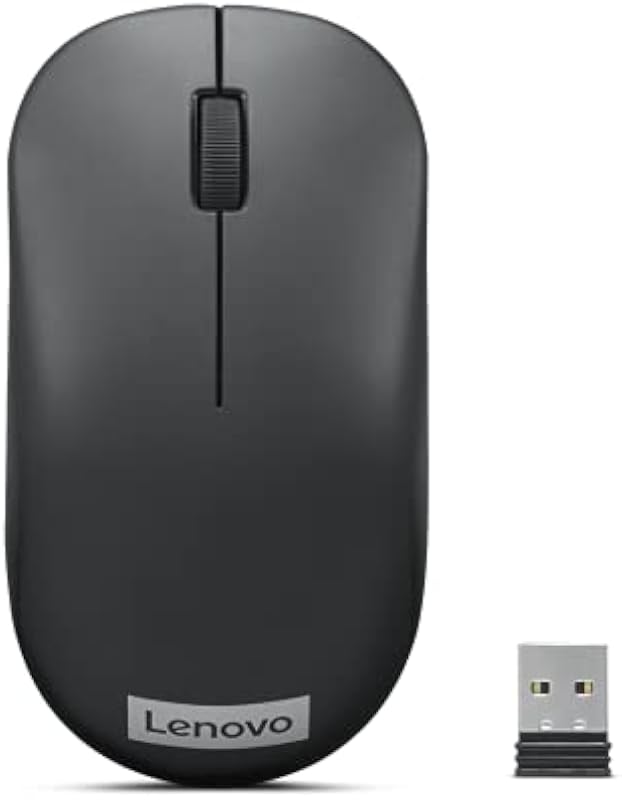 Lenovo 130 Wireless Compact Mouse, 1K DPI Optical sensor, 2.4GHz Wireless NanoUSB, 10m range, 3button(left,right,scroll) u...