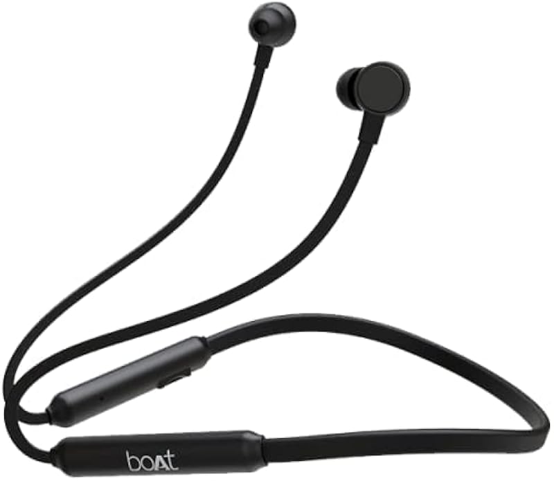 (Renewed) boAT 103 Bluetooth Wireless Active Black In Ear Earphone with mic (Black)