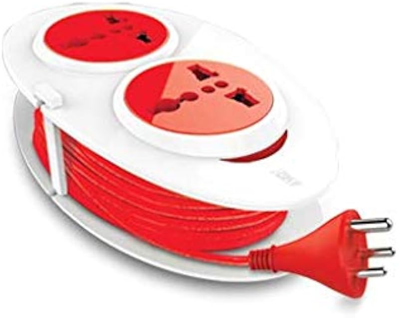 GM 3207 G-On Mini 3 Pin Extension Cord 1.5 Mtr. with Indicator, Safety Shutter & 2 International Sockets