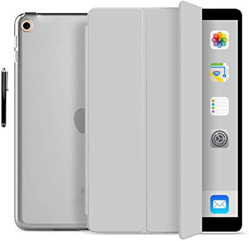 ProElite Smart Flip Case Cover for Apple iPad 10.2" 9th Gen (2021) / 8th Gen / 7th Gen with Stylus Pen, Grey