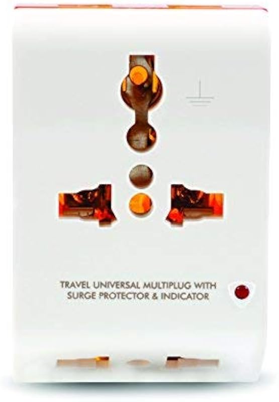 GM 3011 2 Pin Travel Universal Multi-Plug with Surge Protector & Indicator