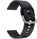 19MM Smart Watch Strap Compatible for BOAT STORM 1.3 with Silver Buckle Lock (BLACK)