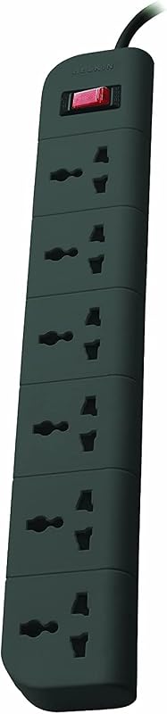 Belkin Essential Series 6-Socket Surge Protector Universal Socket with 6.5ft Heavy Duty Cable (Grey)