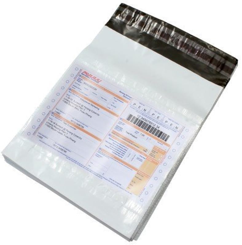 SECUREMENT® Plastic Tamper Proof Courier Bag/Envelope/Polybag for Packing, 60 Micron, 12 Inch x 16 Inch, White and Black, ...