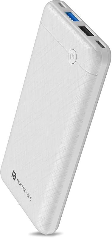 Portronics Power Brick II 10000 mAh Power Bank with LED Indicators, Fast Charging for Mobile & Other Devices(White)