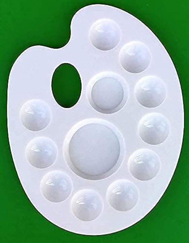 FIRST CLICK Art 12 Wells 301 Kidney/Oval Shaped Plastic Palette Size 17cms X 22cms