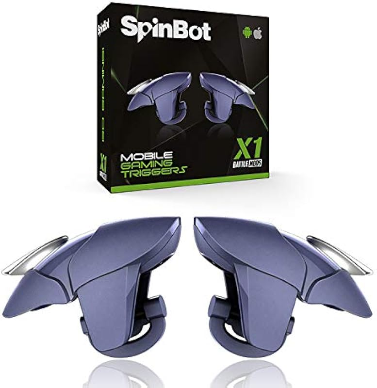 SpinBot BattleMods X1 | Mobile Gaming Triggers | Capacitive Conduction | for BGMI/Free Fire Max/COD Mobile - (Blue)