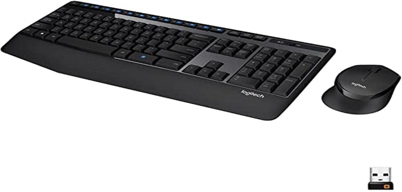 Logitech MK345 Wireless Keyboard and Mouse Set Full-Sized Keyboard with Palm Rest and Comfortable Right-Handed Mouse, 2.4 ...