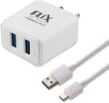 Flix (Beetel) Bolt 2.4 12W Dual USB Smart Charger, Made in India, Bis Certified, Fast Charging Power Adaptor with 1 Meter ...