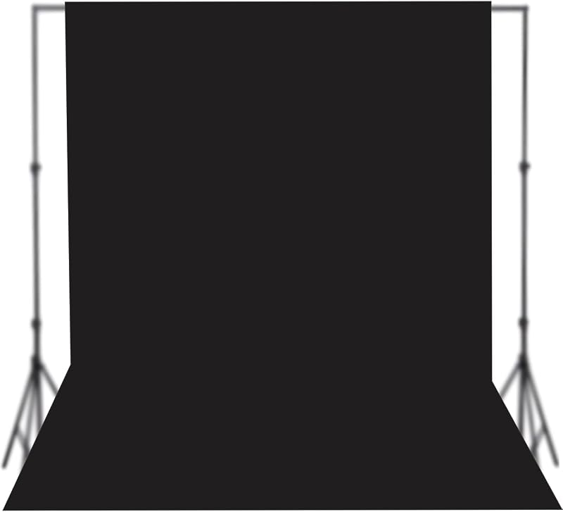 Boltove® 6x9 Ft. Black Screen Backdrop Background Curtain Rod Pocket for Photography, Photoshoot, Product Photography,, Li...