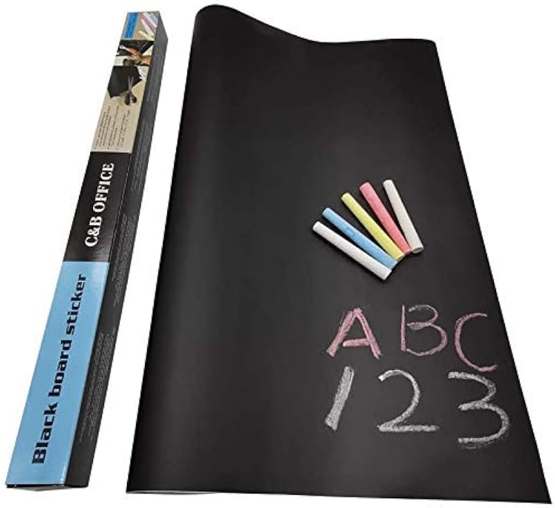 HOUSE OF QUIRK Black Board Vinyl Wall Sticker Removable Decal Chalkboard (45 X 200 Cm)