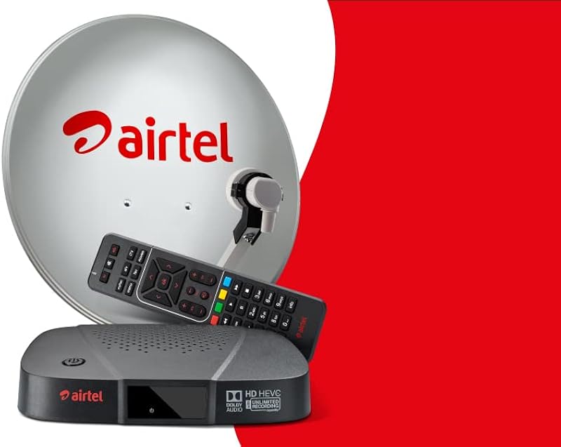 Airtel DTH HD Set Top Box | 1 Month Entertainment Pack | Recording Feature | Free Installation