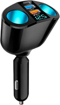 Car Charger, 120W Car Cigarette Lighter Splitter with QC3.0 & 2.4A USB Ports, PD Charging Port 12V/24V Car Charger Car Lig...