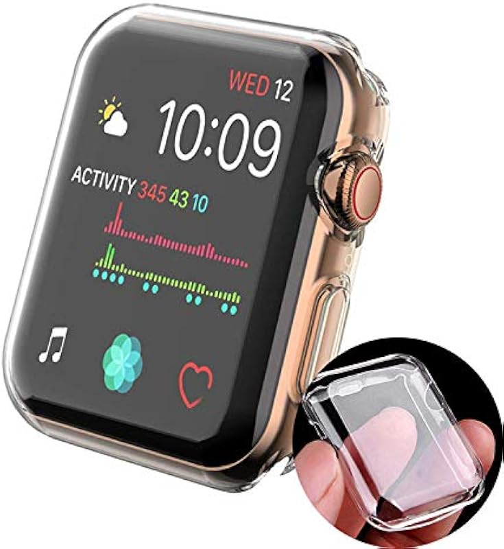 ORBITAR OSG1101 Shocked Proof Flexible Silicone TPU Watch Case Cover with Screen Protector Temper Compatible for Apple Wat...