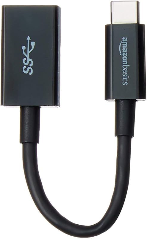 Amazon Basics USB Type C to USB 3.1 Gen1 Type-A Female Lightning Adapter (OTG) - Black