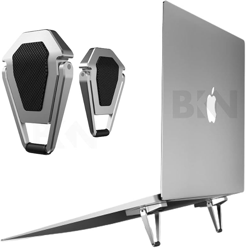 BKN® Mini Premium Metal Folding Portable Laptop Stand Non-Slip Base Tabletop Risers for 10-17 Inch Laptop & Keyboard & Tab...