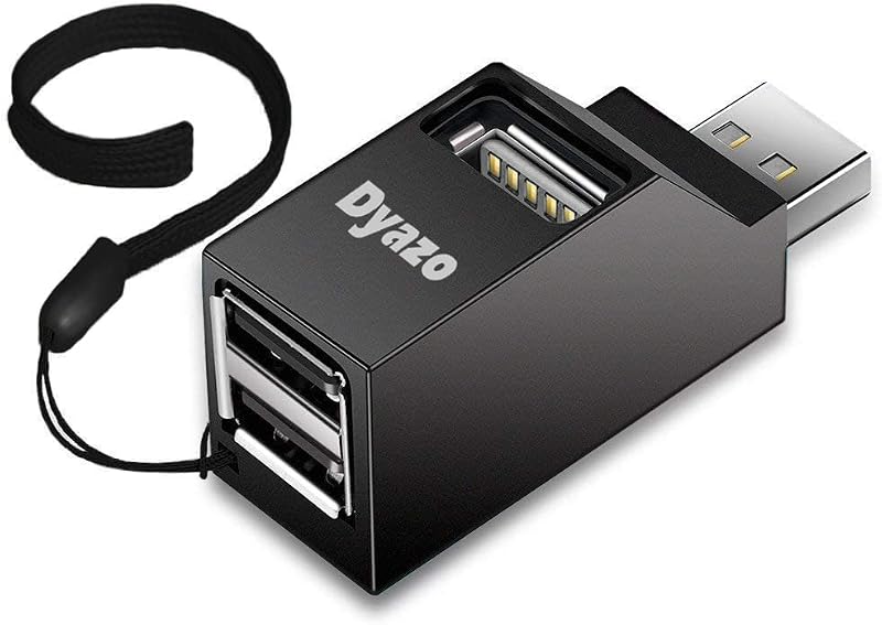 Dyazo 3-Port USB Data Hub High Speed Splitter Plug / Box / Adapter Expansion , Small, Compact, Universal Data Transfer, Wi...