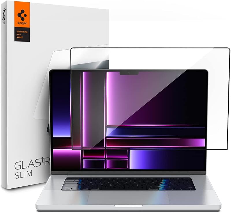 Spigen Full Coverage Tempered Glass Screen Protector Guard for MacBook Pro 16 inch (M2 Pro / M2 Max / M1 Pro / M1 Max) - 1...