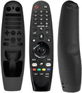 Caldipree Silicone Full Wrap Remote Case Compatible with LG AN-MR19BA AN-MR600 Magic Remote with Lanyard (Black)