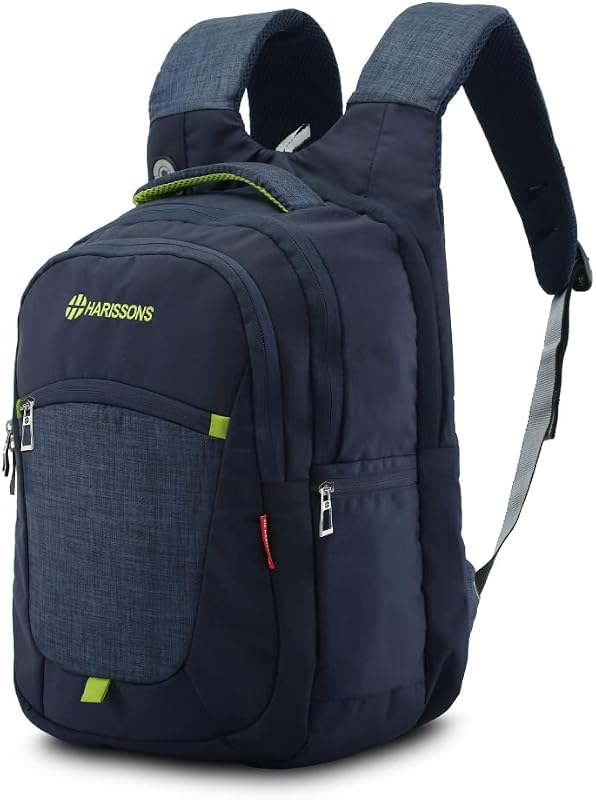 HARISSONS Bags Delta 39 L Polyester Navy Blue 15.6 inch Laptop Backpack with Built-in Rain Cover & Anti-Sweat Air Mesh | O...
