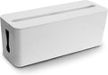 KHOOBREZ Cable Management Box | Mobile, Tablet & Charging Stand | Wire Organizer Box | Desk Organizer Wire Bin (White)