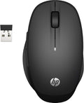 HP 300 Dual Mode Black Mouse, Switch Between Two PCs via Bluetooth or 2.4 GHz Wireless, Smart TV Connectivity, 1200 to 360...