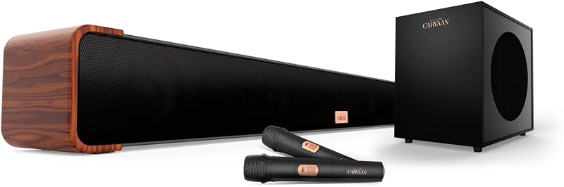 Carvaan Saregama Musicbar Karaoke CBWK121, 120W 2.1 Channel Soundbar, Karaoke Function to Sing Any Song, 2 mics, 1000 pre-...