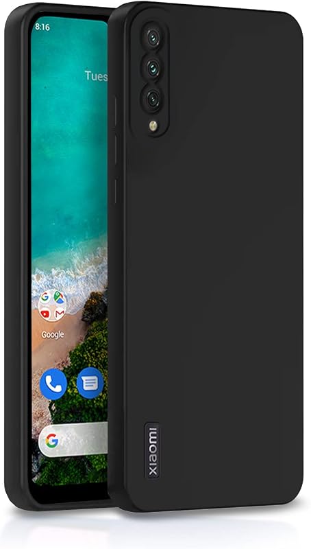 Pikkme Mi A3 Back Cover Soft Matte Liquid Silicone TPU | Camera Protection | Shockproof Slim Back Case for Mi A3 (Black)