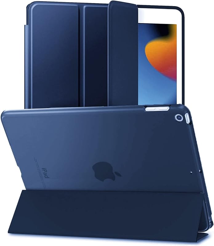 ProElite Smart Trifold Flip Stand Case Cover for Apple iPad 10.2" 9th Gen (2021) / 8th Gen / 7th Gen, Translucent Back, Da...