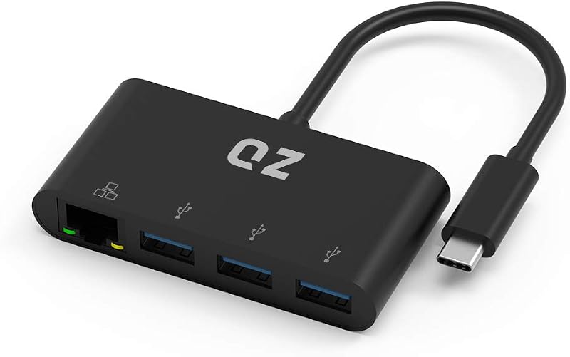 QZ USB 3.1 Type C Hub, USB C Hub, USB Type C to Ethernet Adapter, Type C to LAN RJ45, USB C to Ethernet Adapter [Thunderbo...