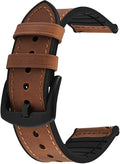 Croiky Quick Release Watch Band 22mm, Rubber Leather Silicone Hybrid Watch Strap for Galaxy Watch 46mm | Galaxy Watch 3 45...