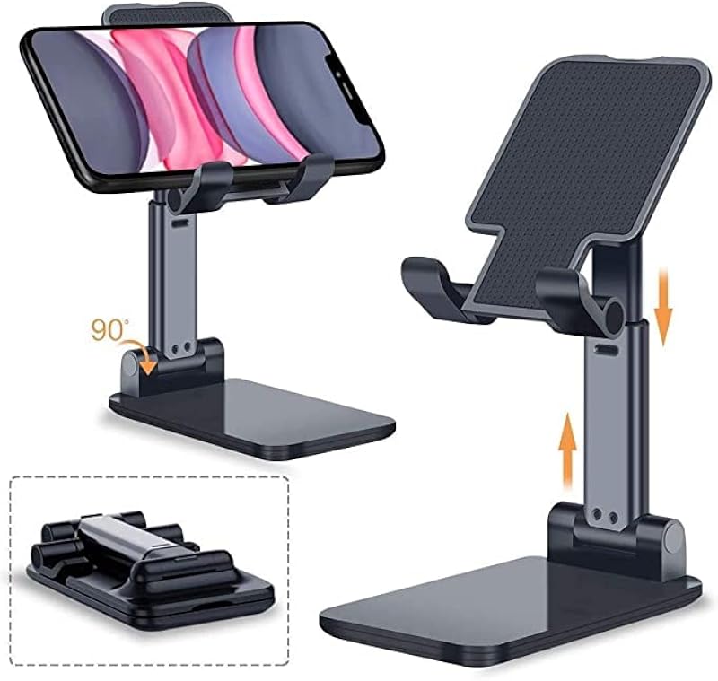 GUFFI G33 Premium Smart Foldable Mobile Stand for Table and Bed, Height Adjustable Universal Tabletop Phone Holder for All...
