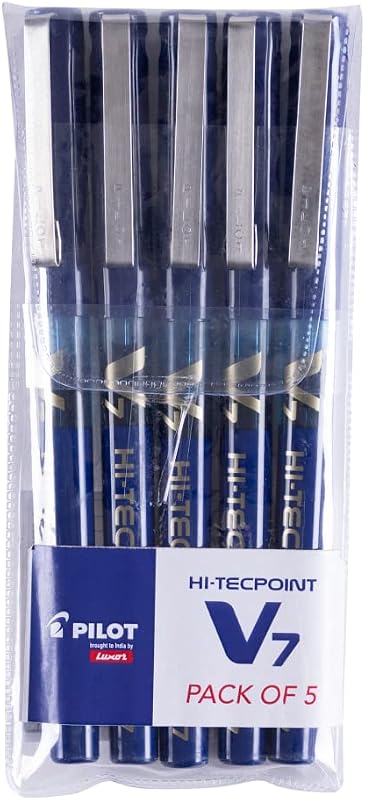 Pilot V7 Roller Ball Pen - Pack of 5 - (Blue Ink)
