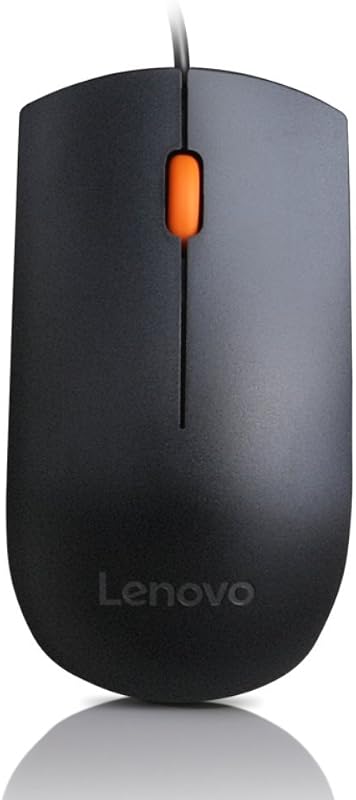 Lenovo 300 Wired Plug & Play USB Mouse, High Resolution 1600 DPI Optical Sensor, 3-Button Design with clickable Scroll Whe...