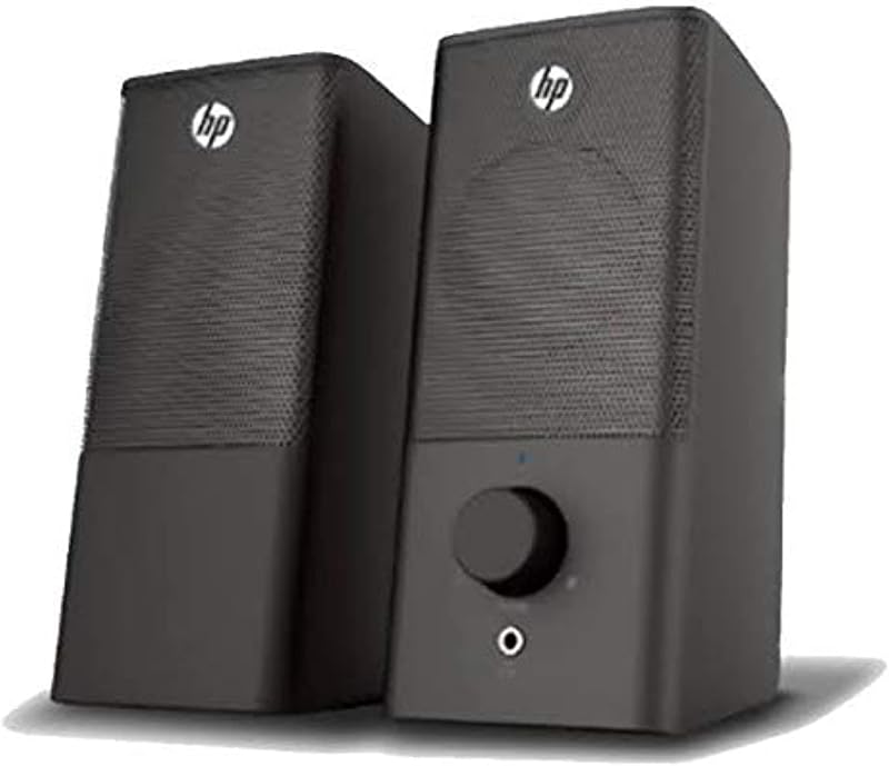 HP DHS-2101 2.0 USB Portable Multimedia Wired Black Speaker with 3.5mm AUX Connectivity, Black