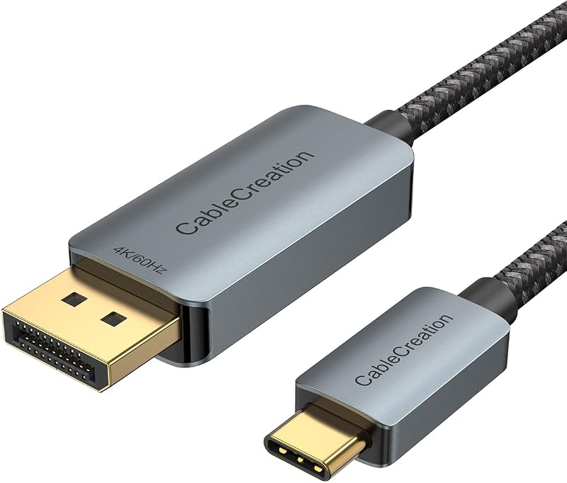 CableCreation 6FT USB C to DisplayPort Cable 4K@60Hz, 2K@165Hz, 2K@144Hz, USB Type C to DP Cable Thunderbolt 3 Compatible ...