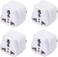 Prime deal 3-Pin Traveler Conversion Plug Convert EU US UK AU To India, Power Adaptor (White) - (Pack Of 4)