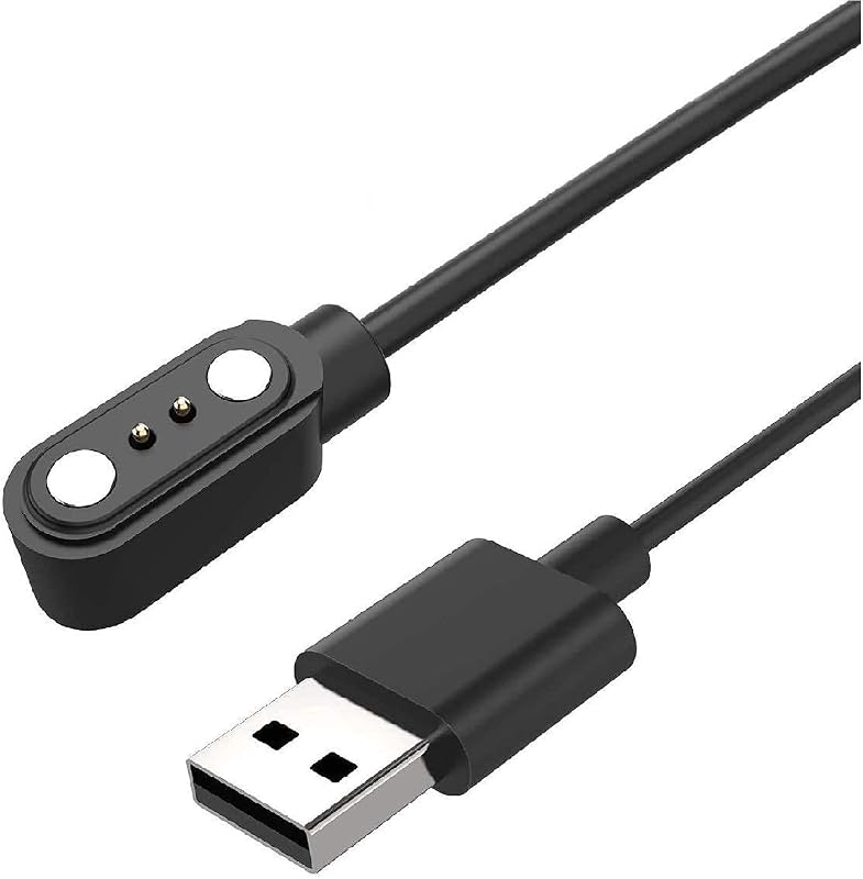 Lowfe Smartwatch W26 Charging Cable, Watch Charger Magnetic 2 pin, Watch Charger, W26+ Charger 4mm Adapter Length 45 cm fo...