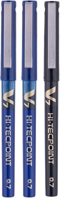 Pilot V7 Liquid Ink Roller Ball Pen (2 Blue + 1 Black)