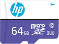 HP Micro SD Card 64GB with Adapter U3 (Write Speed 60MB/s & Read Speed 100 MB/s Records 4K UHD and Fill HD Video, Purple)
