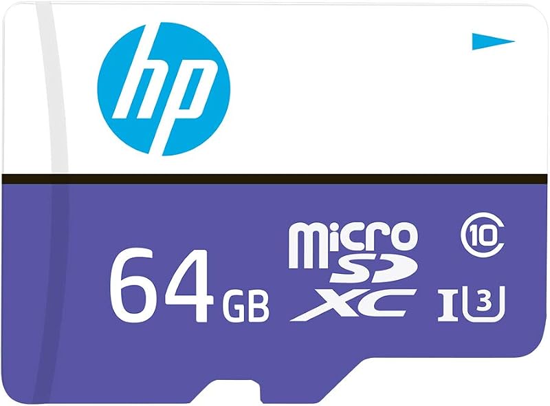 HP Micro SD Card 64GB with Adapter U3 (Write Speed 60MB/s & Read Speed 100 MB/s Records 4K UHD and Fill HD Video, Purple)