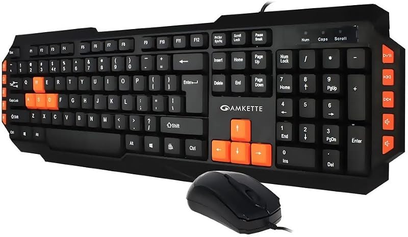 Amkette Xcite Pro USB wired Keyboard & Mouse Combo for Laptop, PC and USB Support Devices with 10 dedicated Multimedia Key...