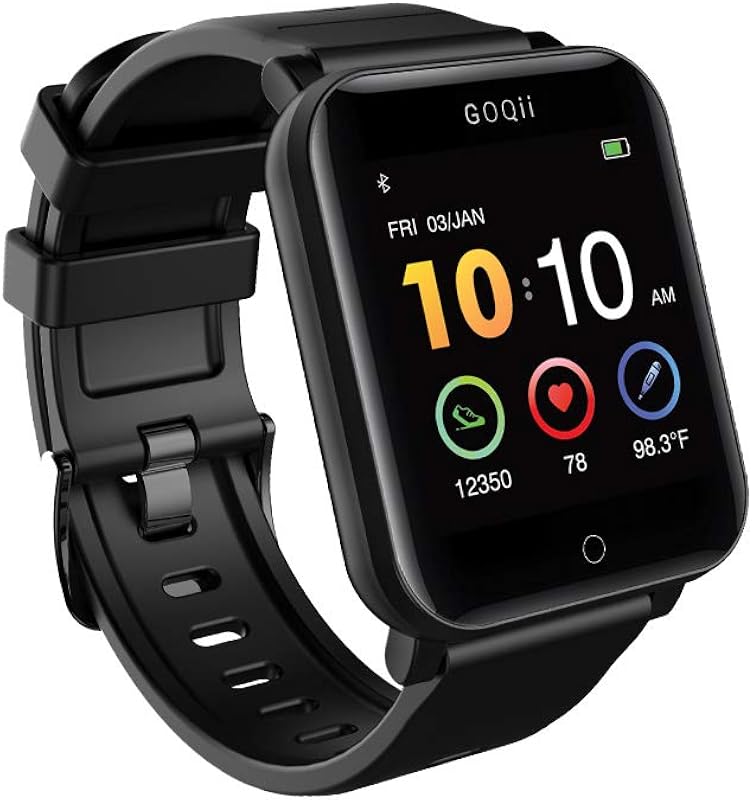 GOQii Smart Vital Fitness SpO2 1.3" HD Full Touch, Smart Notification Waterproof Smart Watch for Android Phones Blood Oxyg...