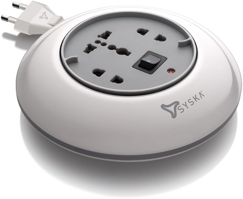 SYSKA PW-0301 Power Wheel - Extension Board, Grey and White, 1500 watt, 240V, 4m Wire