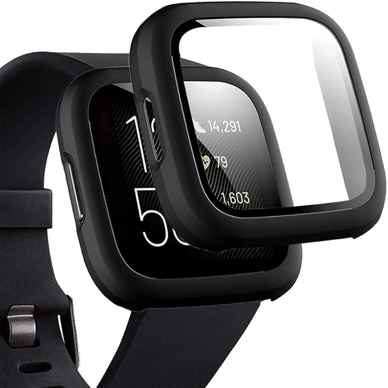 Sounce Screen Protector Compatible with Fitbit Versa 2 Case, Ultra-Thin Slim Soft TPU Protective Case All-Around Full Cove...
