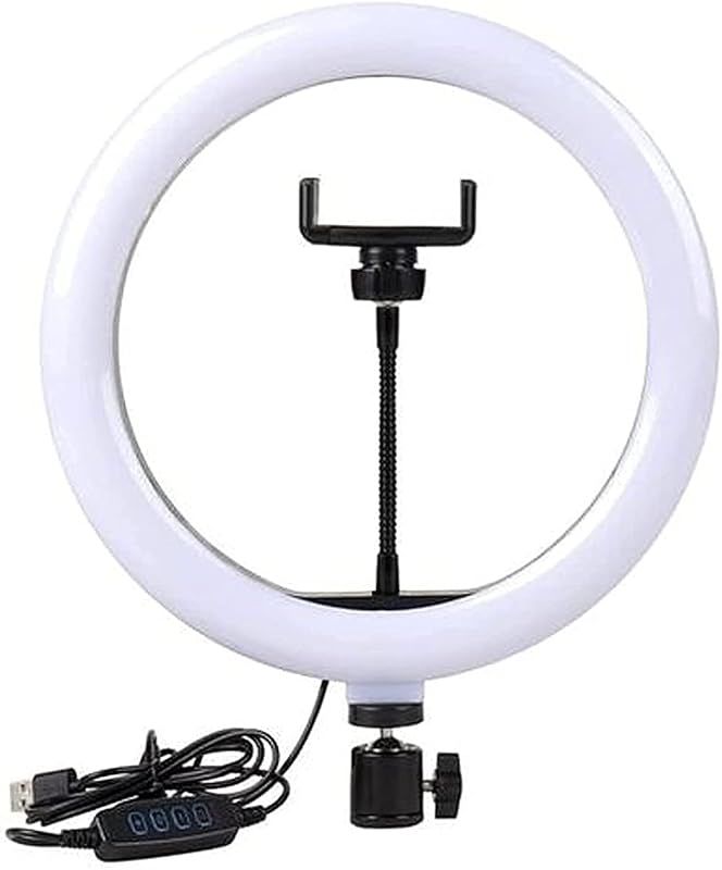Dyazo 10 Inch LED Ring Light with 3 Level Brightness Dimmable Lighting for Vlogging , You Tube Video , Photo Shoot Live St...