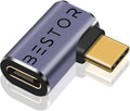 BESTOR Right Angle USB C Adapter, 40Gbps USB C Adapter, 90 Degree Type-C Male to Female Adapter, USB C Splitter Adapter Su...