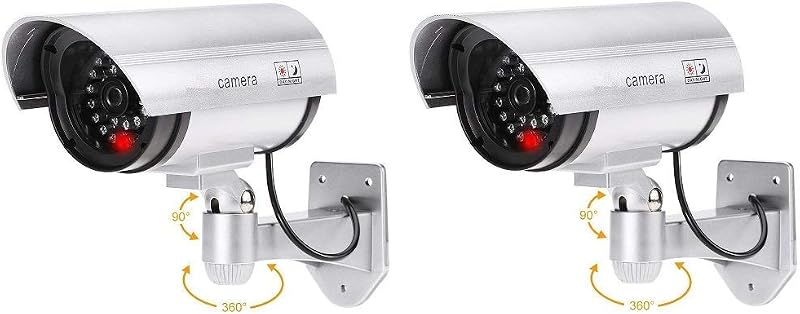JULEX IR Security CCTV False Outdoor Camera Fake Dummy Security Camera Realistic Looking Dummy Security CCTV Fake Bullet C...