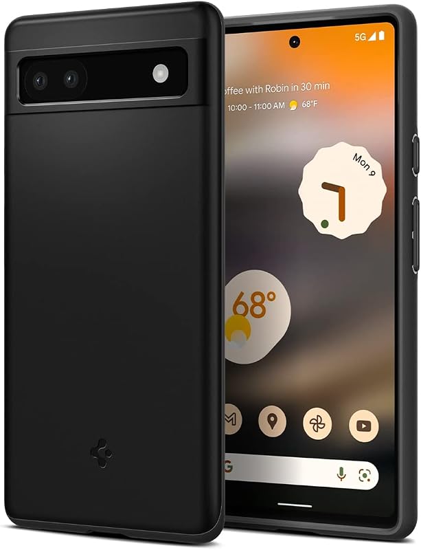 Spigen Thin Fit Back Cover Compatible for Google Pixel 6a (Poly Carbonate | Black)