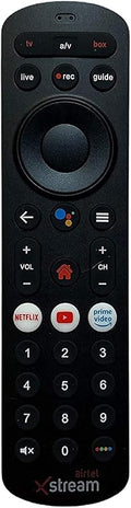 LOHAYA Voice Assistant Remote Compatible for Airtel Xstream Set-Top Box Remote Control with Netflix Function (Black) (Non...
